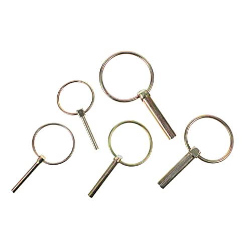 KICHOUSE 10st Stift Rohrklappstecker Anhänger Lynch Pin Mäher-klappstecker Lynch-pin-verschluss Sicherheits-klappstecker Klappstecker Mit Ring Anhängerkupplungsschloss Kohlenstoffstahl von KICHOUSE