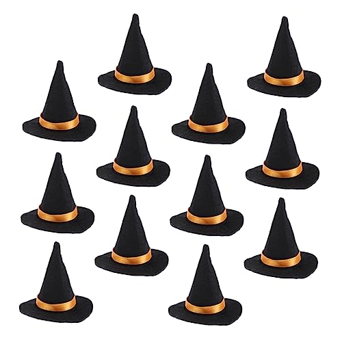 KICHOUSE 12 Stück Halloween Mini Hexenhüte Für Weinflaschen Dekorative Aufsätze Für Flaschen Perfekte Halloween Deko Und Party Zubehör von KICHOUSE