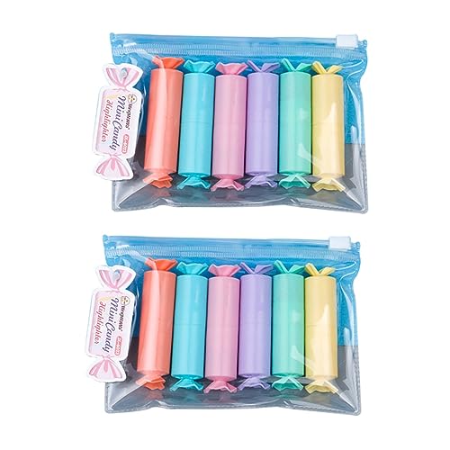 KICHOUSE 12Stücke Süße Bonbon Förmige Highlighter Fluoreszierende Marker für Schule Studium und Kreative Projekte Schnell Trocknende Textmarker KICHOUSE 12Stücke Süße Bonbon Förmige Highlighter Fluoreszierende Marker für Schule Studium und Kreative Projekte Schnell Trocknende Textmarker von KICHOUSE