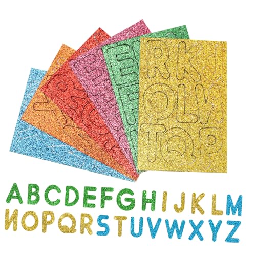 KICHOUSE 156 Stück Schaumstoff Buchstabenaufkleber Selbstklebende Glitzerbuchstaben Für Scrapbooking Basteln Und Kreative Projekte Wiederverwendbare Sticker Bunten Farben Für Zahlen von KICHOUSE