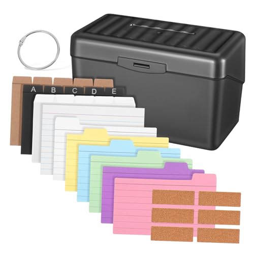KICHOUSE 1Satz Karteikarten Organisator Box Set Hochkapazitive Aufbewahrung für Notizkarten Karteikarten Notizblätter und Ordnerringe für Büro und Studium KICHOUSE 1Satz Karteikarten Organisator Box Set Hochkapazitive Aufbewahrung für Notizkarten Karteikarten Notizblätter und Ordnerringe für Büro und Studium von KICHOUSE