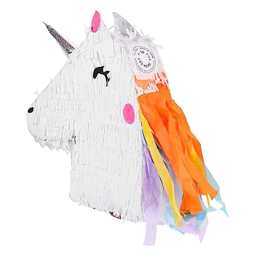 KICHOUSE 1stk Einhorn-piñata Regenbogen-piñata Taco-partyzubehör Geburtstagsparty-dekoration Taco-tortillas Pinata-spielzeug Baby-geschenk Weiß Kind Papier Requisiten Tier von KICHOUSE