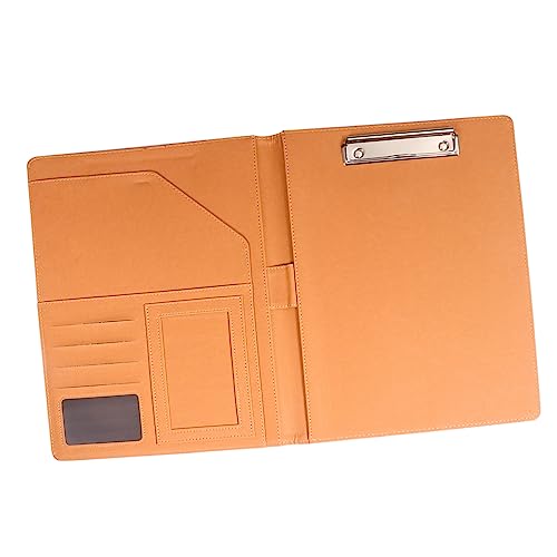 KICHOUSE 1stk Ordner Aus Leder Dokumentordner Der Zwischenablage A4 Padfolio-organizer Zwischenablage-portfolio-ordner Dateiordner A4 Dokumentenmappe A4 Aktenordner Aus Papier Brown von KICHOUSE