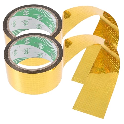 KICHOUSE 2 Rollen Bopp Prisma DIY Klebebänder Goldenes Bastel Und Packband Geschenkverpackungsbänder Geschenkband Dekor von KICHOUSE