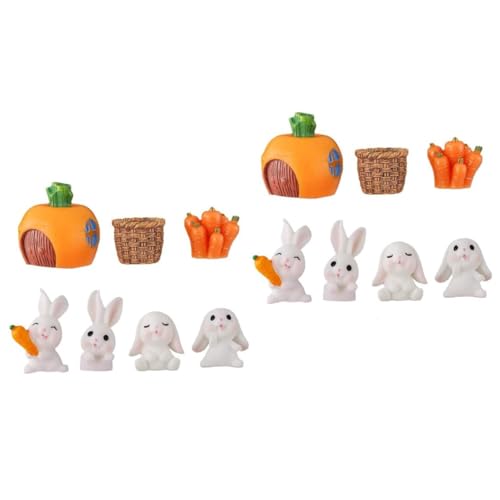 KICHOUSE 2 Sätze Kuchendekoration Kaninchen-miniaturfiguren Cupcake-kapazitäten Süße Hasenfigur Mini-hasenfiguren Kleine Kaninchenstatuen Für Den Garten Kaninchenspielzeug Mini-tiere Pvc von KICHOUSE