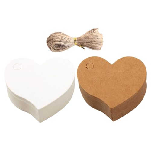 KICHOUSE 200 Stk Liebesetikett Herzförmige Etiketten Valentinstag-tags Party-tags Weihnachtsbaum-hängeanhänger Kleidungsetiketten Namensschilder Zur Hochzeit Preisschilder Papier von KICHOUSE