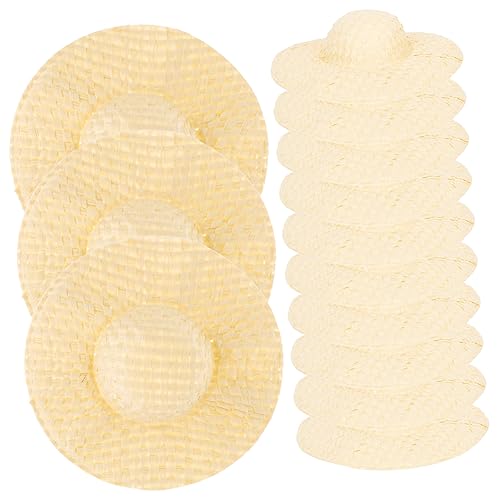 KICHOUSE 20st Gewebter Papierhut Exquisites Hutdekor Kleine Puppenhüte Puppenhauszubehör Mini-strickmützen Mini-puppenhüte Minipuppe Mini-strohhüte Puppe Strohmütze Miniatur-puppenhut von KICHOUSE