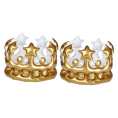 KICHOUSE 2St aufblasbare Krone Kinderspielzeug Geburtstag Stirnband Tiara Geburtstagsgold Spaß kinderkrone kindergeburtstags mitgebsel simulierte Krone Spielzeug mit aufblasbarer Krone PVC von KICHOUSE