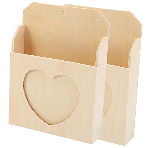 KICHOUSE 2St liebe Umschlagbox Dekorativer Briefkasten Mini Dankeschön-Kartenhalter kinder spielset leer aufbewahrungsdose storage boxes Lernspielzeug für Kinder Graffiti-Holzkisten hölzern von KICHOUSE