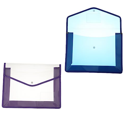 KICHOUSE 2Stücke Schnappknopf Dateibeutel Große Dokumenten Organizer Tasche Praktische Envelope Storage Case Für Unterlagen Schule Büro Und Reisen Farben Zufällig von KICHOUSE