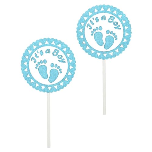 KICHOUSE 2st Karte Für Kleine Füße Hochzeitsdekoration Hochzeits-cupcake-topper Cupcake-ornament Tortenaufsätze Für Geburtstage Fußabdruck Geschenk Kind Papier Geburtstagskuchen von KICHOUSE