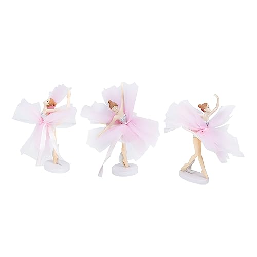 KICHOUSE 3 Sätze Mädchen-Ballerina birthday cake decoration geburtstag tortendeko Kuchendekoration Ballett rosa Dekor Ornament hochzeitsdeko geburtstag backen dekor Partydekoration Zylinder von KICHOUSE