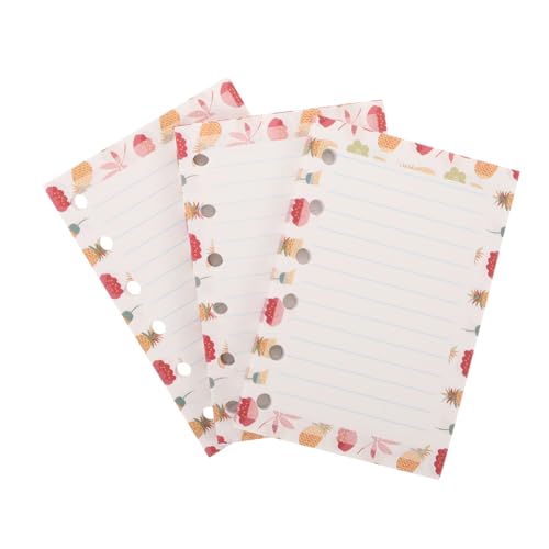 KICHOUSE 3 Stk Loseblattpapier mit 6 Löchern Journal füllt Papier nach Notebook-Ersatzpapier Bindeplanerpapier schulm buntpapier paper punch bunte Loseblattpapiere Notizbuch Loseblattpapier von KICHOUSE