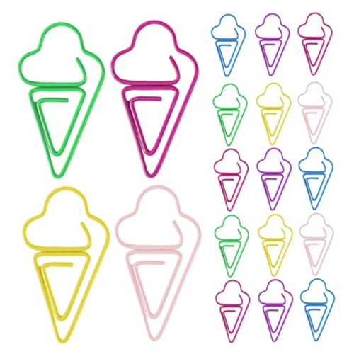 KICHOUSE 30st Eiscreme-büroklammer Eiscreme-lesezeichen Aus Papier Süße Büroklammer-sammlung Lustige Lesezeichen-designs Neuheit Lesezeichen Süße Papierklammern Gemüseförmige Clips Metall von KICHOUSE