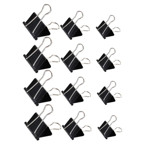 KICHOUSE 36st Schwalbenschwanzclip Mini-ordner Fotoclip Mini-bürobedarf Clips Für Dokumentenmappen Ticketklemme Farbige Heftklammern Kleine Heftklammern Schwalbenschwanzklemme Black Eisen von KICHOUSE