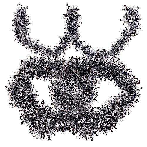 KICHOUSE 3st Girlande Vor Der Haustür Lametta-Girlande Am Baum Outdoor-Lametta-Girlande Lametta-draht-Girlande Glitzernde Weihnachtsgirlande Goldene Lametta-Girlande Silver Das Haustier von KICHOUSE