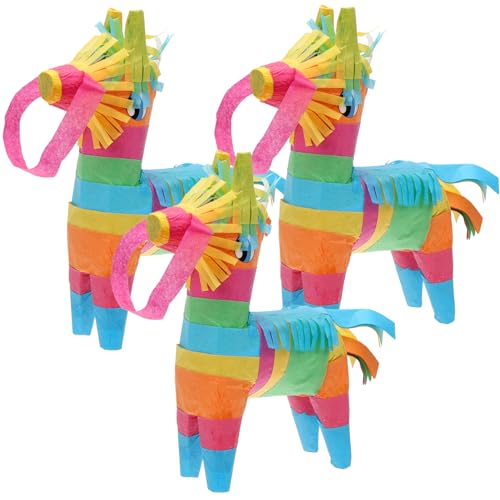 KICHOUSE 3st Mexikanische Piñata Party-requisite Schöne Esel-pinata Mini-spielzeug Tiere Spielzeug Tierisches Spielzeug Partyzubehör Tierdekor Plüschtier Karton Papier Kind von KICHOUSE