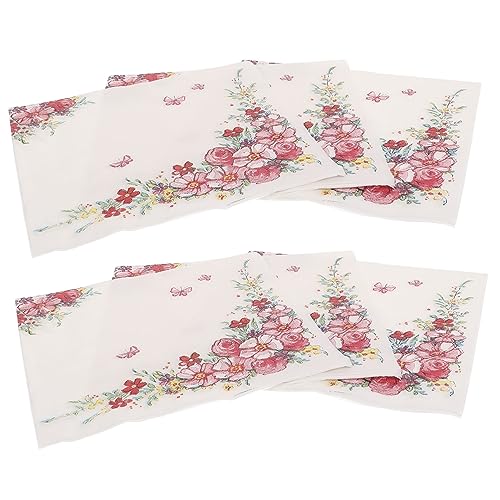 KICHOUSE 4 Papierserviette Frühstücksservietten Frühlingsblumenservietten Blumen-servietten Serviette Für Die Party Getränkeservietten Cocktailservietten Rosa Servietten Dessertservietten von KICHOUSE