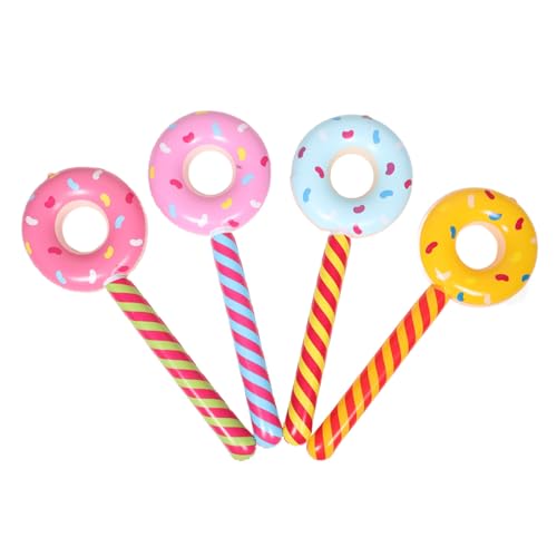 KICHOUSE 4 Stück Aufblasbarer Donut-Stick Donuts Krapfen Schwimmer hühner aufblasbare donut Aufblasbares für Schwimmbecken Geburtstagsfeier aufblasbare Spielzeuge von KICHOUSE