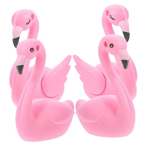 KICHOUSE 4 Stück Flamingo-Miniatur Autoverkleidung Esstischdekoration hawaiianisches Dekor weihnachtsdeko Cartoon-Dekoration Flamingo-Ornament Kuchen schmücken Dekorationen Kunsthandwerk von KICHOUSE