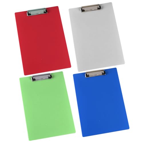 KICHOUSE 4 Stück Klemmbrett-Clip Klemmbretter 8,5x11 Schreibwaren-Dokumentenhalter Papierordner Tafel write board papierklammer Aufbewahrungsklammern für Dokumente Dokumentenorganisator pp von KICHOUSE