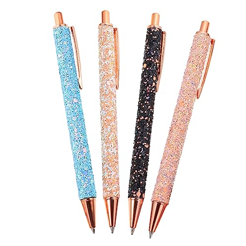 KICHOUSE 4 Stück Kugelschreiber Stifte Mit Feiner Spitze Bunte Stifte Farbige Gelstifte Glitzernde Ausgefallene Stifte Stift-party-gefälligkeiten Gelstifte Farbig Druckstift Werbestift Pu von KICHOUSE