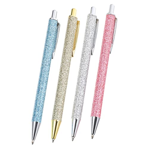 KICHOUSE 4 Stück Kugelschreiber ballpoint pen kugleschreiber glitzernde ausgefallene Stifte Signaturstifte Druckstift farbige Gelstifte Business-Geschenkstift Aktivitätsgeschenk Pu von KICHOUSE