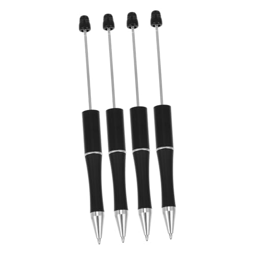 KICHOUSE 4 Stück Kugelschreiber mit Perlen Schreibstifte für Schüler Neuheit Zeichenstift süßer Schreibstift schreibwaren schreibkladde Schreibstift selber machen DIY-Stift Plastik Black von KICHOUSE