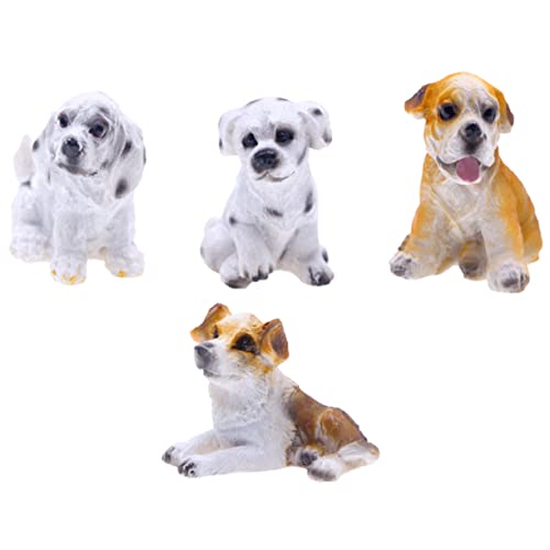 KICHOUSE 4 Stück Simulationshund Tortenfigur Mikro-landschaftsfigur Spielzeughunde Für Kinder Minispielzeug Für Kinder Mini-hundefigur Miniatur-hundefiguren Tierfiguren Harz Skulptur Kuchen von KICHOUSE