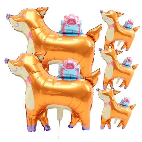 KICHOUSE 5 Stück Aluminiumfolienballon Aufblasbare Luftballons Hirsche Gehende Tierballons Kinderfolienballons Hundeballons Tiere Modellierballons Riesenballon Tierballons von KICHOUSE