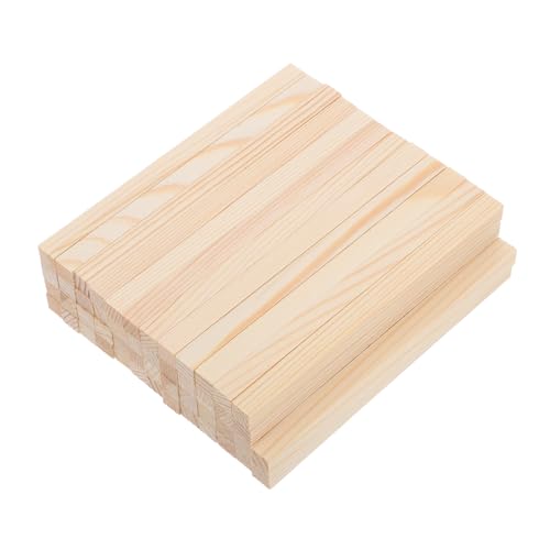 KICHOUSE 50 Stück Kleine Handgefertigte Holzstäbchen, Holzlatten, Quadratische Holzdübelstäbchen Zum Basteln, Unbehandeltes Holz Zum Basteln Von Diy-projekten, Heimdekoration von KICHOUSE