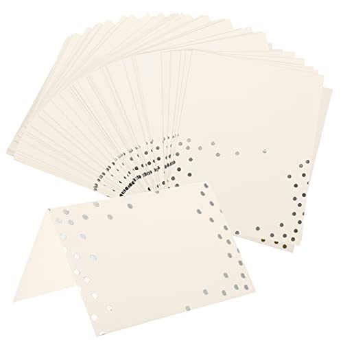 KICHOUSE 50 Stück Sitzplatzkarte Gruß Leere Karten Gruß-platzkarten Signiert Karten Tischzeltkarten Sitzkarten Tischkarten Für Die Tischdekoration Namenskarten Zur Hochzeit Silver Papier von KICHOUSE