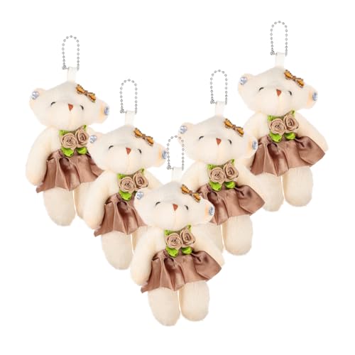 KICHOUSE 5pcs Ausgestopfte Bären Puppe Mini Plüsch Bären DIY Bär Bouquet Materialien Schlüsselbund von KICHOUSE