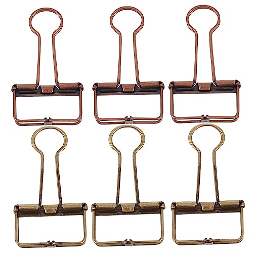 KICHOUSE 6 Stk Elliot-Ordner retro Mini-Bindeklammern goldene Büroklammern sortiert Roségoldene Binderclips office organizer büro organizer Klemmen organisieren Clip für Bürotickets Eisen von KICHOUSE