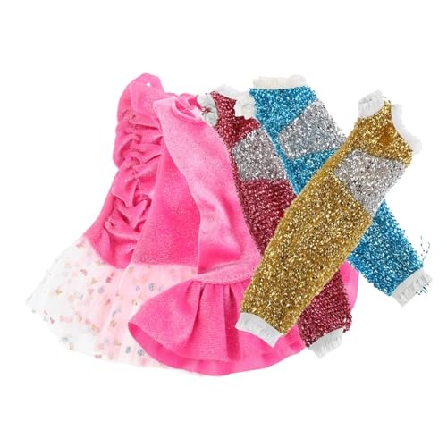 KICHOUSE 6 Stück Pailletten Babydoll Kleid Paillettenkleid Prinzessinnenkleid Satinkleid Glitzernde Puppe Formelle Kleidung Kostüme Zubehör Für Prinzessin Puppenkleid Prinzessin von KICHOUSE