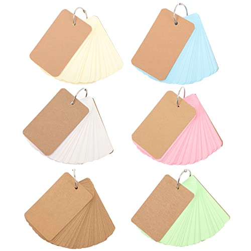 KICHOUSE 6 Stück Punch Notes Book Hinweis Pad Wortschatz Gemacht Leere Karten Notizbilder Leere Ringnotizblöcke Karteikarten Vokabelkarten An Büro-notizblock Bunt Papierstau KICHOUSE 6 Stück Punch Notes Book Hinweis Pad Wortschatz Gemacht Leere Karten Notizbilder Leere Ringnotizblöcke Karteikarten Vokabelkarten An Büro-notizblock Bunt Papierstau von KICHOUSE