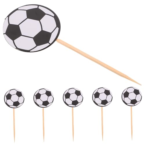 KICHOUSE 60 Stück Fußball Kucheneinsätze Party Dessert Topper Fußball Kuchendekorationen Sport Cupcake Topper Fußball Kuchendekorationen Geburtstags Cupcake Topper von KICHOUSE