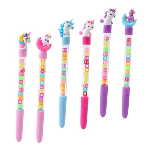 KICHOUSE 6St Einhorn-Cartoon-Stift für glitzerstifte für stylus stift handystift stylus pens schwarze Kugelschreiber Pastell schreibwaren Schreibstift Zeichenstifte Plastik von KICHOUSE