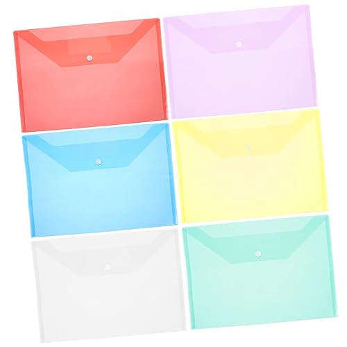 KICHOUSE 6St Mappe storage boxes aufbwahrungs-box storage bags plastiktasche aufbewahrungskisten cartape Aktentasche transparenter Aktenhalter farbige Ordner Dokumententasche pp-Dateiordner von KICHOUSE