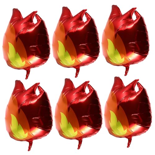 KICHOUSE 6Stücke Flammenballons Sportparty Dekoration Aluminiumfolienballons Flammenform Partyballons für Geburtstage und Feiern Feuerförmige Luftballons für Unvergessliche KICHOUSE 6Stücke Flammenballons Sportparty Dekoration Aluminiumfolienballons Flammenform Partyballons für Geburtstage und Feiern Feuerförmige Luftballons für Unvergessliche von KICHOUSE