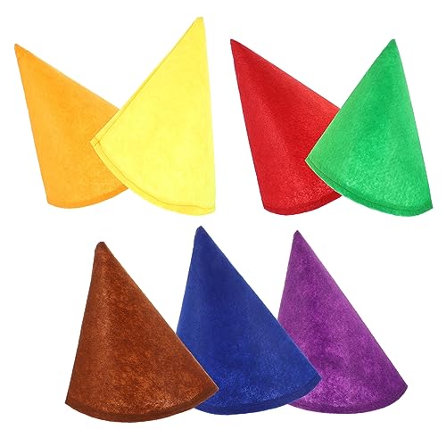 KICHOUSE Halloween Gnome Hut 7pcs Filz Kostüm Hut Party Kappe Zwerg Kappe Elegante Design Cosplay Kopfbedeckungen von KICHOUSE