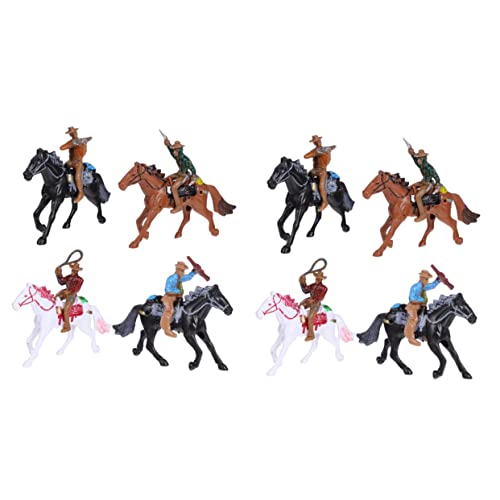 KICHOUSE 8St Cowboy-Reitmodell hühner geburtstagsdeko Spielfiguren sammlerstücke Western menschliche Mikromodelle Simulationsmodelle Tischdekorationen Plastik von KICHOUSE