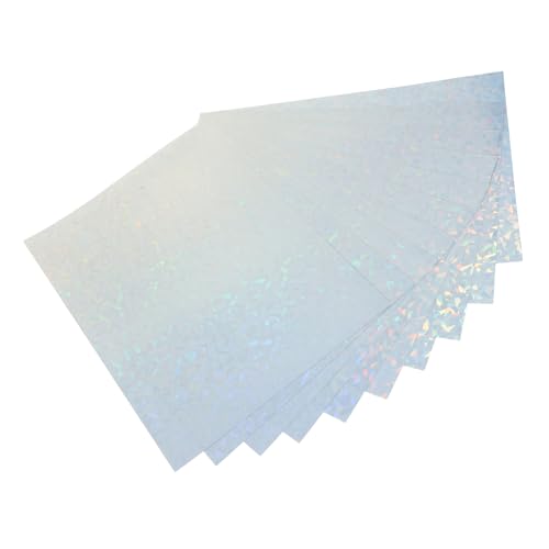 KICHOUSE Aufkleberpapier Glitzer Fotopapier Blatt Bedruckbares Vinyl Aufkleberpapier Holografisches Aufkleberpapier Klebepapier Etikettendruckerpapier im Format für Drucker Aufkleberpapier von KICHOUSE