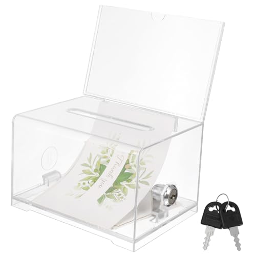 KICHOUSE Box Box Visitenkartenetui aufbewahrungsdose storage boxes schlüsselboxen verstauungsboxen Spende Wettbewerb Pr Tür briefumschläge Trinkgeld für Geld Trinkgeldglas Acryl Transparent von KICHOUSE