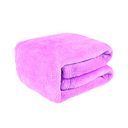 KICHOUSE Decke Einzelnes Badetuch wasserdichte Bettunterlage Babyhandtuch Fleecestoff Warm Sherpa-Stoff Heim Haustier Kinderbettunterlage Boho-dekor Auto-dekor Fleeceüberwurf Hund Lavender von KICHOUSE