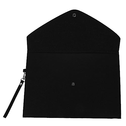 KICHOUSE Dokumententasche aus Filz Make-up-Taschen-Organizer-Tasche Dokumentenhalter-Ordner Aktenhalter besprechungsmappe aktenkoffer a4-Dateiordner Business-Reisetasche Filzstoff Black von KICHOUSE