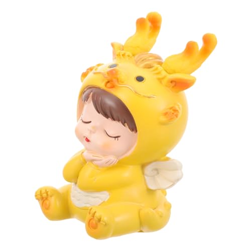 KICHOUSE Drachenfigur Schickes Kuchendekor Chinesische Drachenfigur Süße Chinesische Neujahrsfigur Drachenbaby Kuchendekor Tischdekoration Harzbaby Drachen Kuchenaufsatz von KICHOUSE