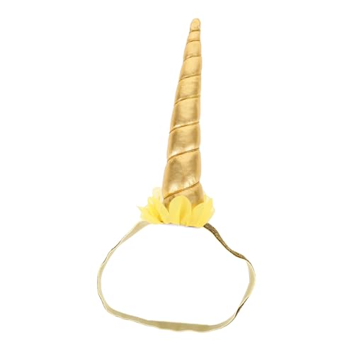 KICHOUSE Einhorn-stirnband Glitzerndes Einhorn-horn-stirnband Cartoon-stirnband Einhorn Stirnband Einhorn-kopfbedeckung Tierhaarreifen Einhorn Kostüm Einhorn-ohr-stirnband Harz Golden von KICHOUSE