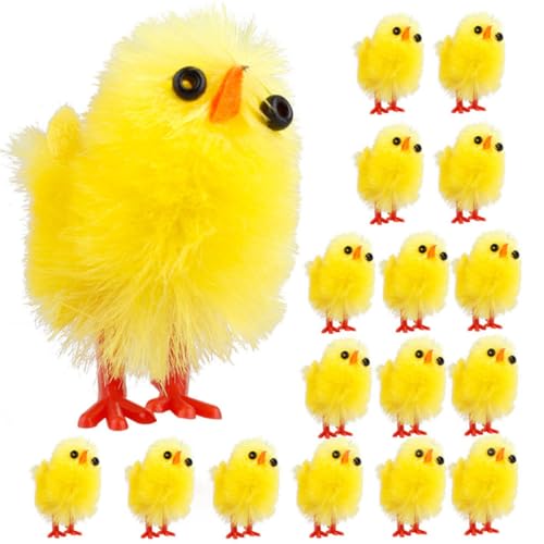 KICHOUSE Fuzzy Süße Weiche Küken Stofftier Hühnerfigur Kinder Baby Huhn Plüschküken Kuscheltiere Pelz Partygeschenke Gefülltes Flauschige Chenille Hühnerspielzeug Ostern Spielzeug Chicks von KICHOUSE