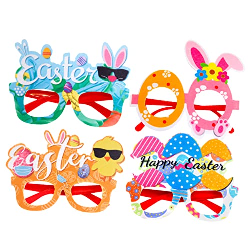 KICHOUSE Gläser 4 Stück Ostern Brillengestell geschenke ostern geschenke zu ostern entzückende brille für kinder Ostern Requisiten schnapsgläser Kinderbrillen Häschen-Brillengestelle von KICHOUSE